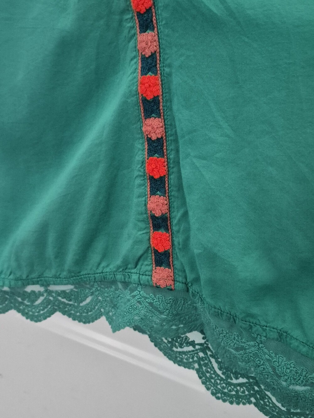 Sundance embroidered Boho green cami camisole long A line flowy summer dress XL - Picture 6 of 10